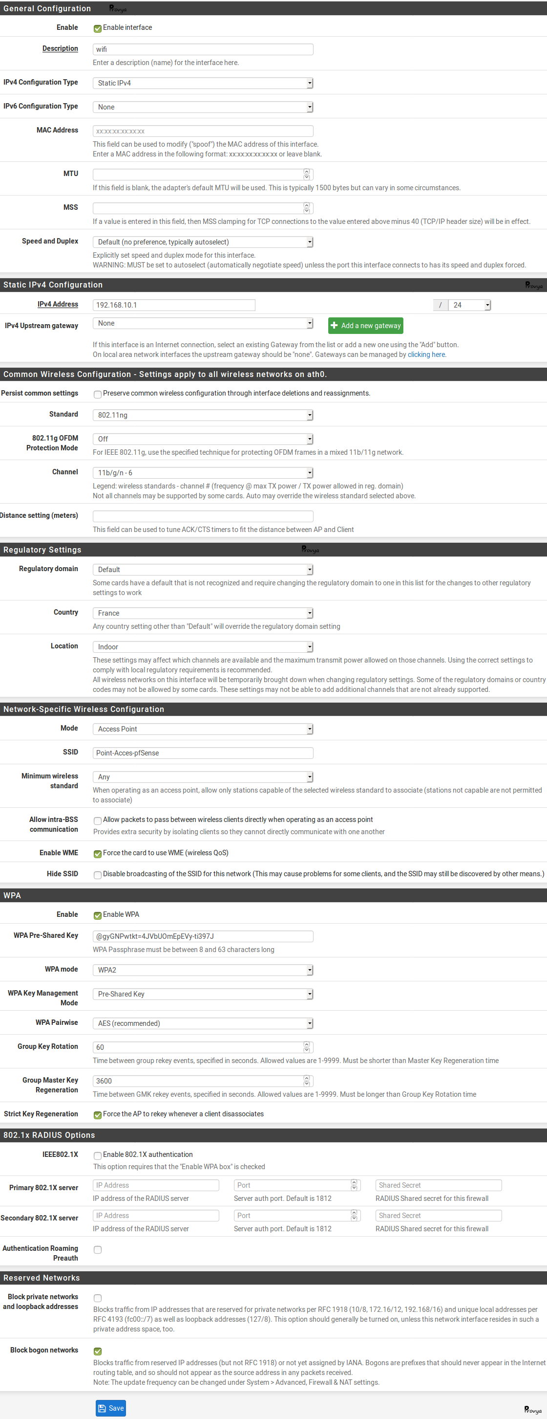 configuration complete interface wifi pfsense