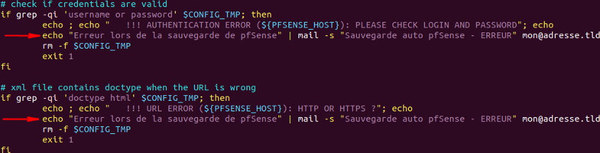 Alerte par e-mail en cas de problème avec pfMotion-backup - pfSense - Provya