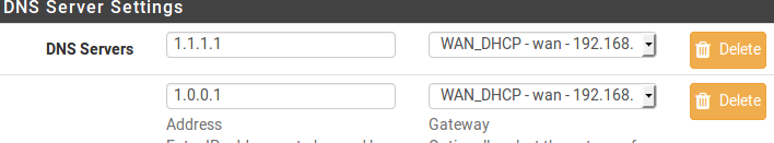pfSense - configuration DNS