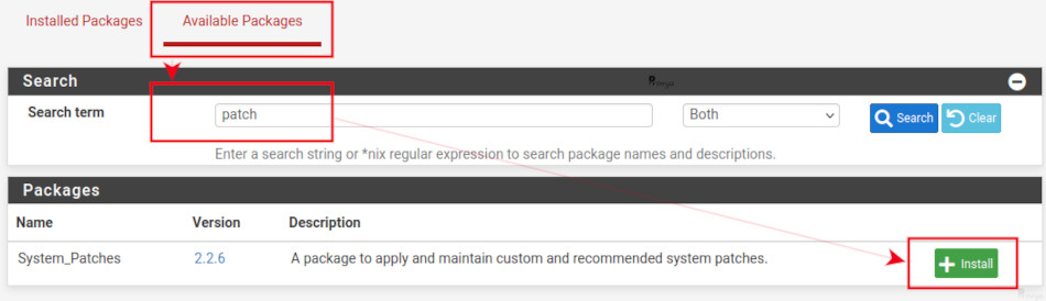 Installer un package - pfSense
