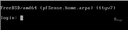 Console de pfSense protégée par un mot de passe