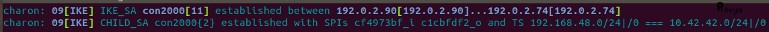 Logs IPsec tunnel monté pfSense - Provya