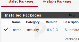 Icône d'un package à jour sous pfSense - Provya