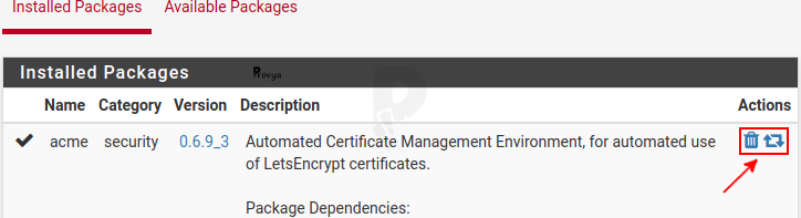 Gestion des packages sous pfSense - Provya