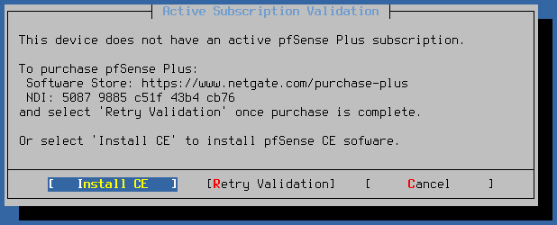 Choix version pfSense