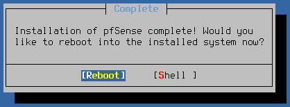 Redémarrage pfSense