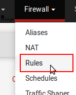 menu Firewall > Rules - pfSense - Provya