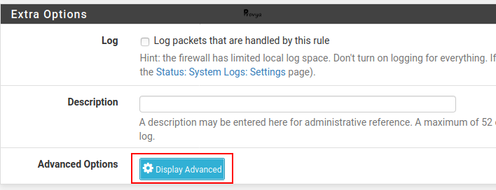 options avancées des règles de filtrages - pfSense - Provya