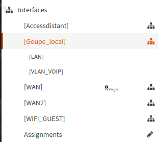Interfaces groupées OPNsense